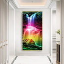 Zero Basis Paint by Number Kit Drawing HandPainted Oil Paint Colorful Waterfall