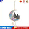 Wooden Eid Mubarak Hanging Pendant Moon Ornament Ramadan Decor (JM00429)