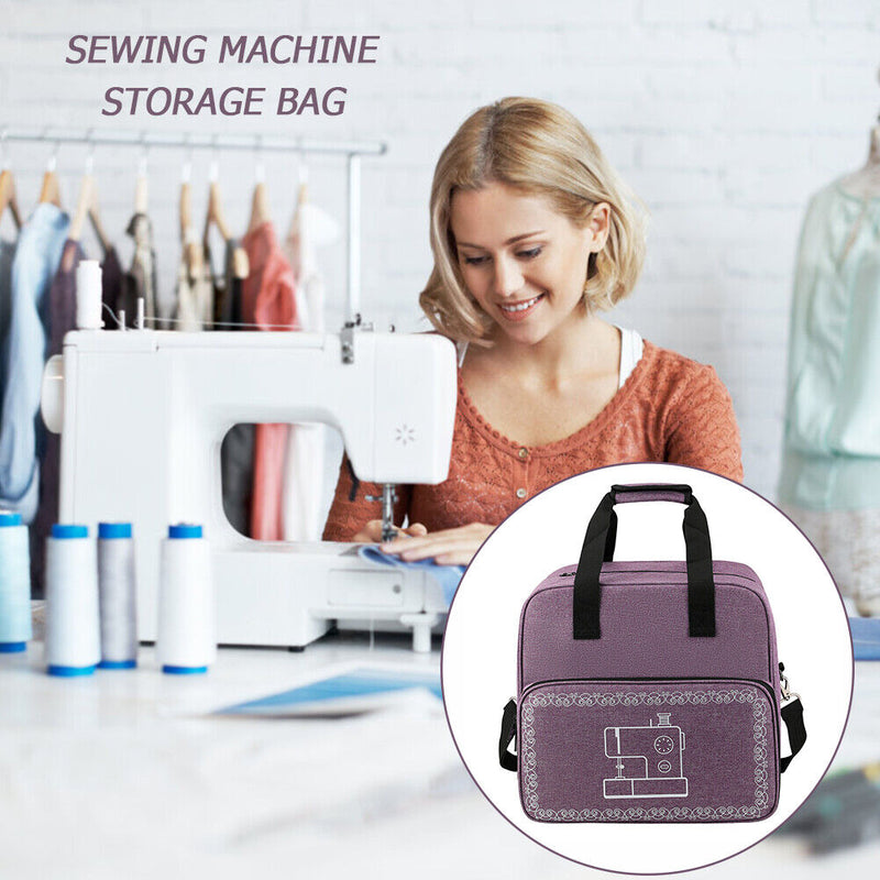 Mini Sewing Machine Handbags Crochet Woolen Yarn Storage Bags (Purple) Newly