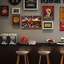 Square Metal Sign Retro Motorcycle Wall Posters Decor for Home Cafe Bar Plate
