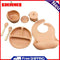 6pcs Silicone Baby Feeding Anti Brief Plates for Food Kids Tableware (Orange Red)