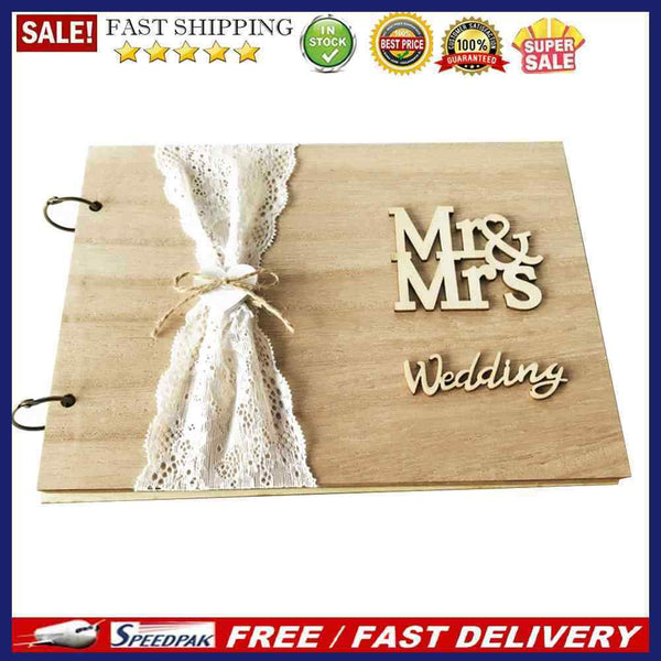 Rustic Wedding Guest Book DIY Mr Mrs Sign Guestbook Photo Album Gift for Couple