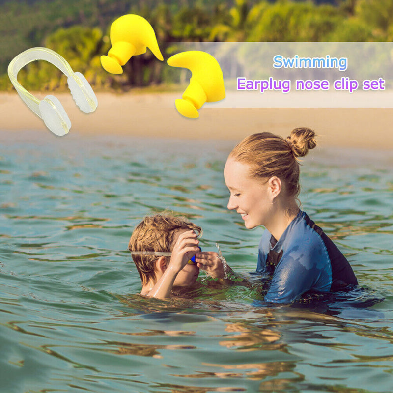 Swimming Earplugs Nose Clip Soft Silicone Ear Plug Waterproof Surf Swim Suppl