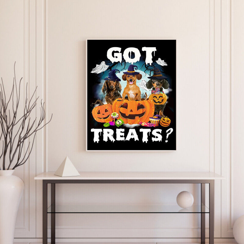 Halloween Pumpkin Dachshund Dog Oil Paint By Numbers Kit 40x50cm (B1601)