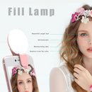 Mini Q Selfie Ring Light Flash LED USB Clip Mobile Phone Fill Lamp (Pink)