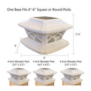 Garden Solar Post Light LED Outdoor Fence Gate Pillar Head Courtyard Lamp