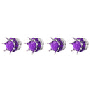 4pcs Car Rhinestone Crown Wheel Tire Valve Cap Auto Dust Air Cover (Purple)