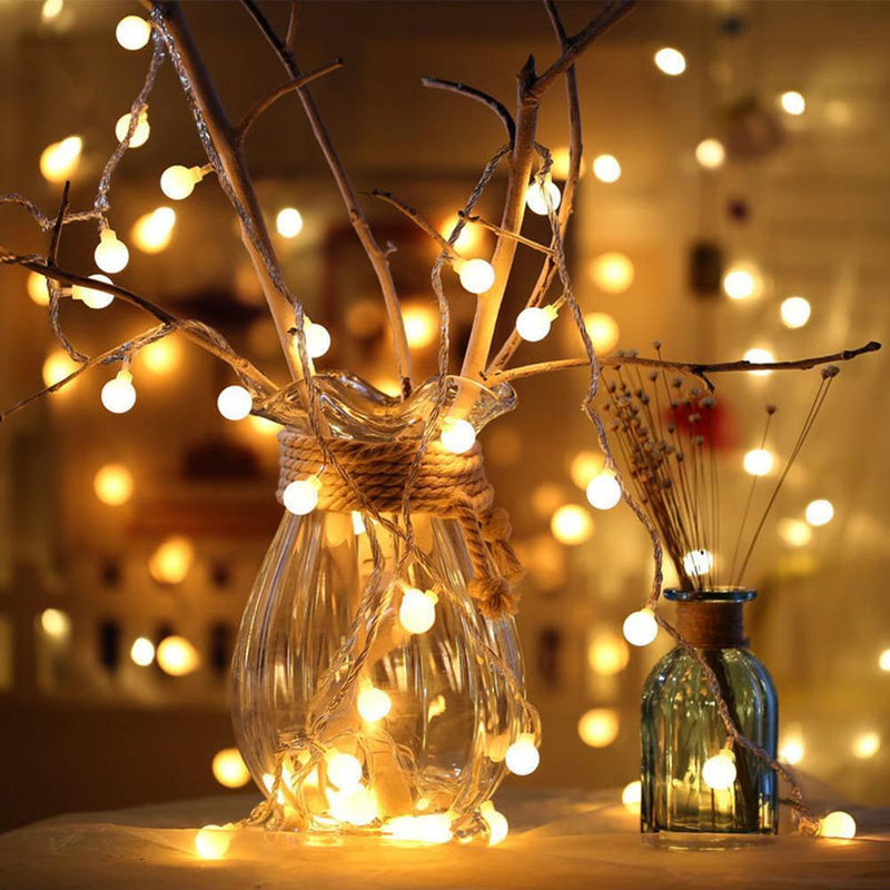 80LED Battery Box Ball String Light Christmas Party Decorative Lamp (10m)