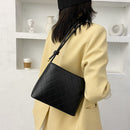 Lattice Pattern Shoulder Crossbody Bag Leather Women Simple Messenger Handbags