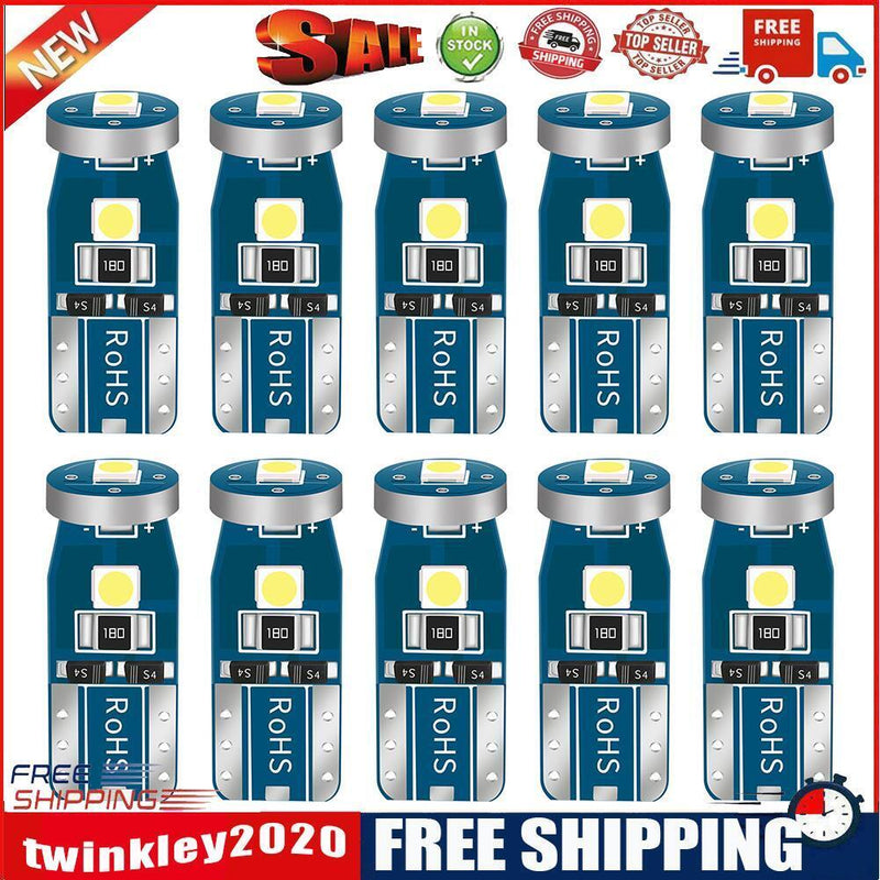 10pcs T10 3030 3SMD LED Wedge Car Clearance Light Bulbs (White LED+Blue)