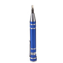 8 In 1 Portable Alloy Screw Driver Pen Set Slotted Bits Repair Tools Blue