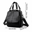 Ladies Casual PU Leather Messenger Handbag Rucksack Shoulder Bag Backpack