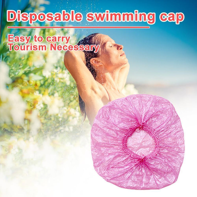 100pcs Portable Disposable Caps Women Men Bath Caps for Traveling (Pink) Newly