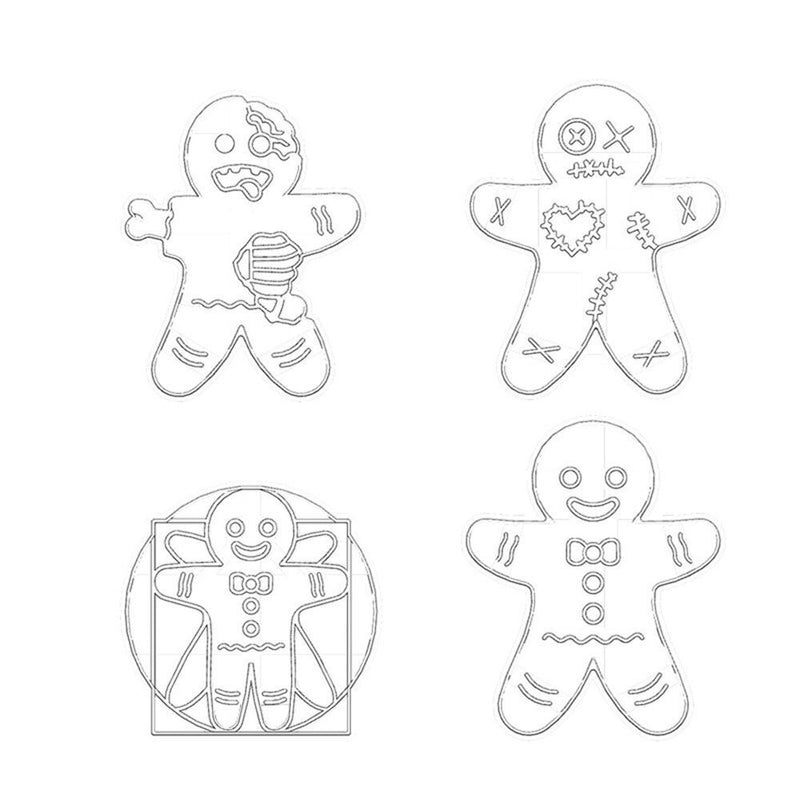 Vitruvian Happy Zombie Cookie Embosser Mold Biscuit Mold Halloween Christmas