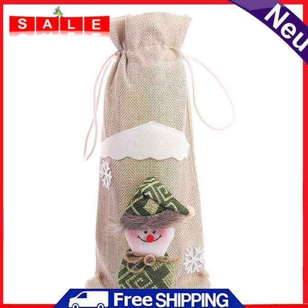 Christmas Cartoon Wine Bottle Cover Champagne Bag Family Holiday Party Supplies