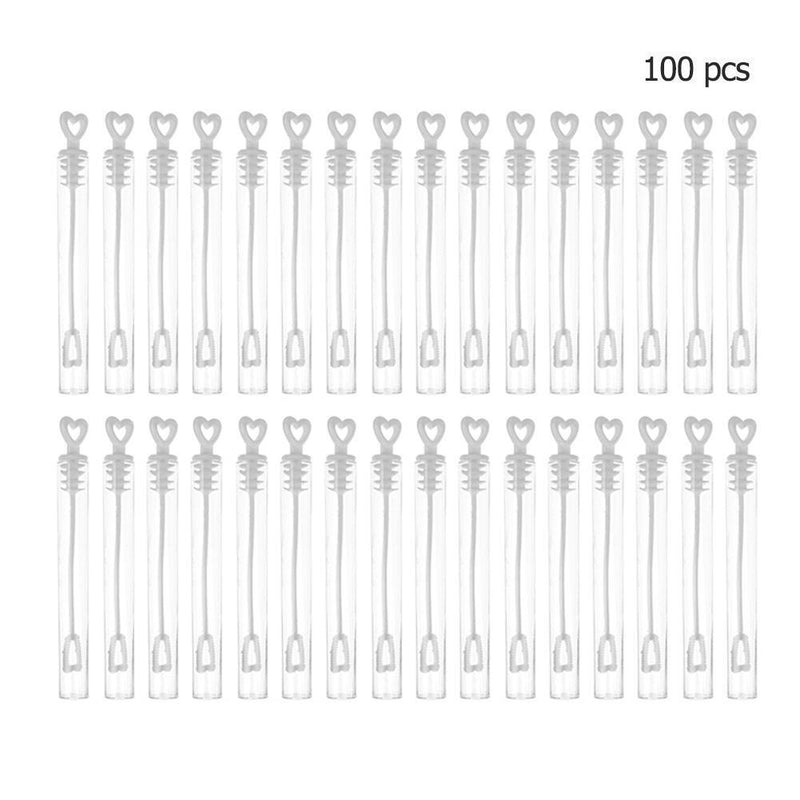 100pcs Wand Tube Bubble Maker Soap Bottles Love Heart Stick Children Party