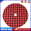 Christmas Tree 35 inch Cover Carpet Skirt Black Red Plaid Xmas Home Ornaments