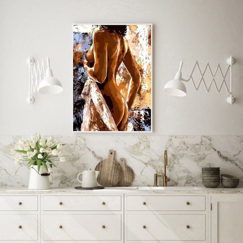 Painting By Numbers Kit DIY Nude Beauty Hand Painted Canvas Oil Art Picture