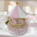 Romantic Carousel Candy Box Wedding Birthday Party Guest Gift Decor (Pink)