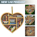 Book Lovers Heart-Shaped Bookshelf Pendant Ornament Christmas Tree Decor x 1 Pc#