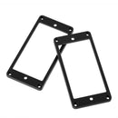 2pcs/set Flat Bottom Humbucker Pickup Frames for Electric Guitar (Black)