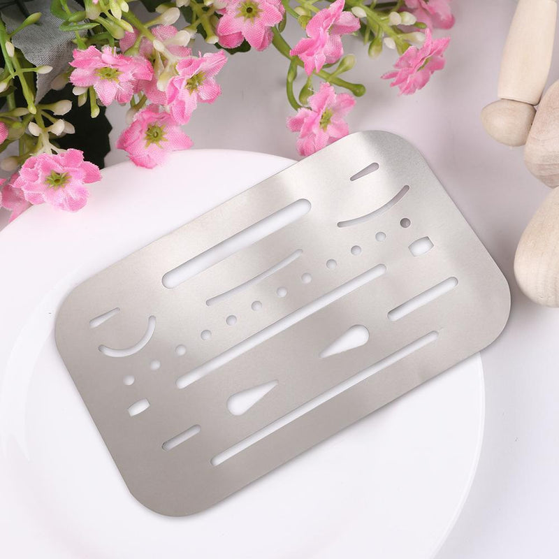 Stainless Steel Erasing Shield Hollow Out Drawing Drafting Rulers Tool