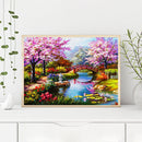 DIY Paint By Number Kit Small Bridge Flowing Water No Frame for Home Decor