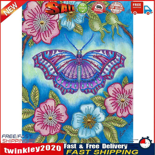5D Flower Butterflies Pictures Special Shaped Kit DIY Diamond Painting Newly