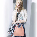 4pcs Set Women Bag Fashion Solid PU Single Shoulder Messenger Bags(Pink)