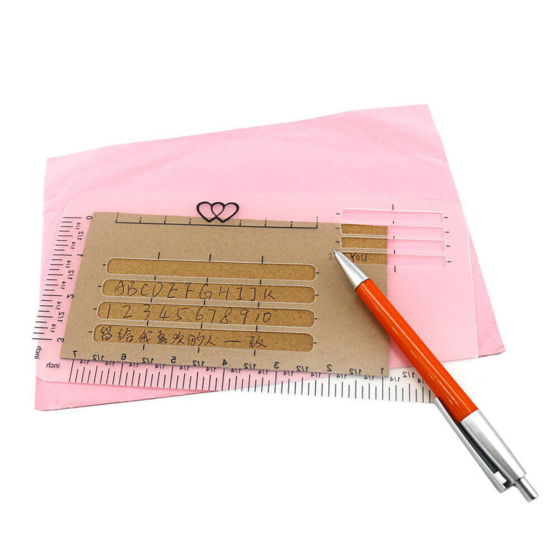 4pcs Straight Writing Ruler Guide Envelope Addressing Guide Stencils Writing