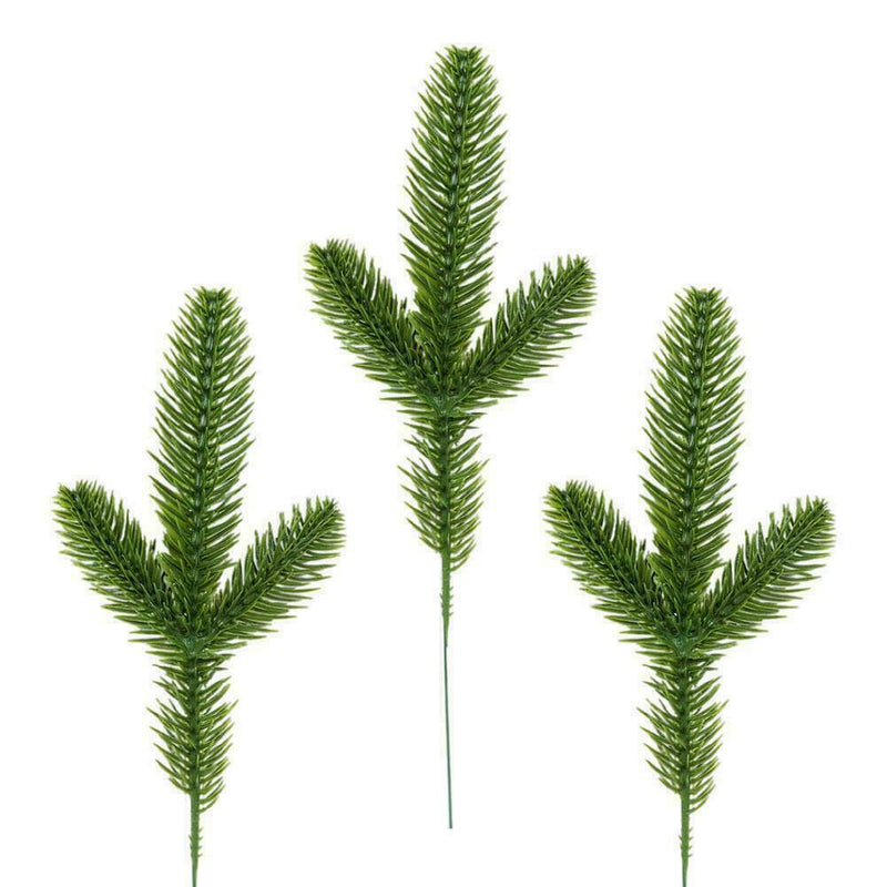 Artificial Flowers Christmas Pine Branches Plastic Leaves Decors Party Tree P7X9