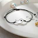 Rope Adjustable Wristband Tai Chi Couple Bracelet Yin Yang Charm Alloy Pendant