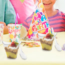 50pcs Clear Cup Kitchen Decor Cake Cup with Spoon Set for Tasting Pudding Yogurt