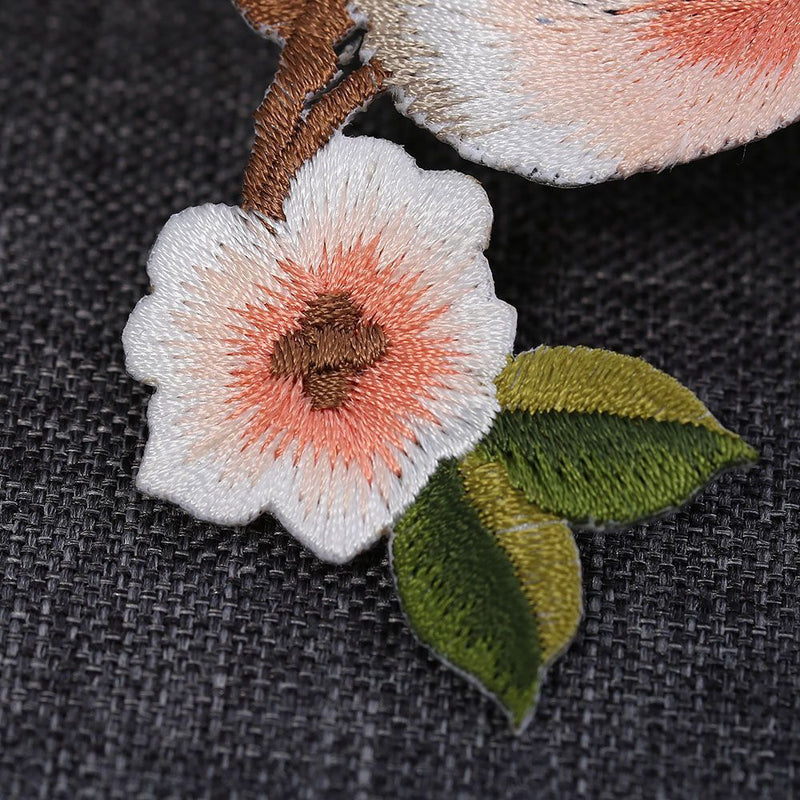 Women Craft Motif Beautiful Applique Patch Sew/Iron on Birds Sewing Embroidered