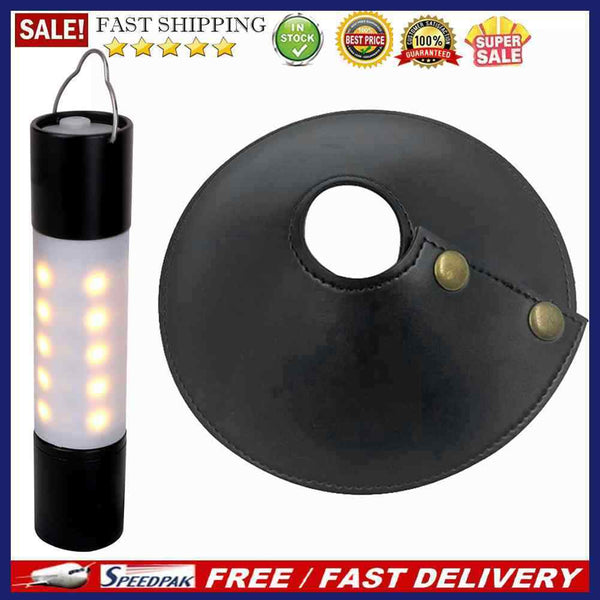 Hanging Flashlight with PU Leather Lampshade Portable Torch Camping Tent Lamp