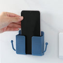 Adhesive Remote Control Mobile Phone Charging Plug Organizer Rack (Blue) Newly