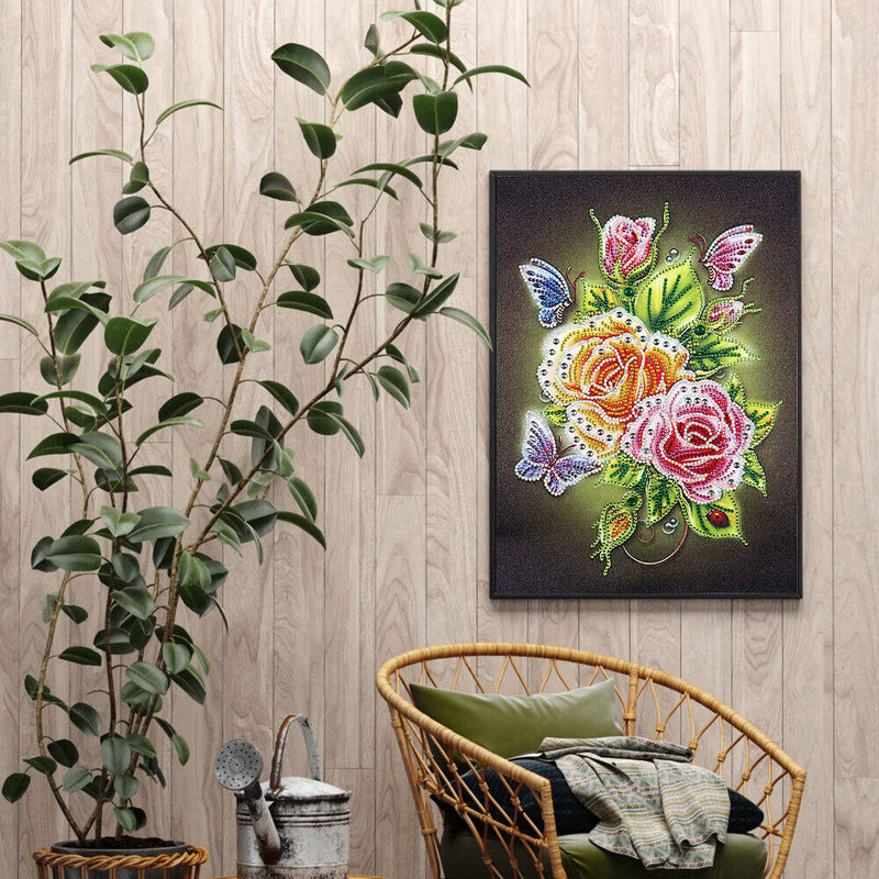 Diamond Painting Partial Special Drill Love Butterfly Picture of Rhinestone