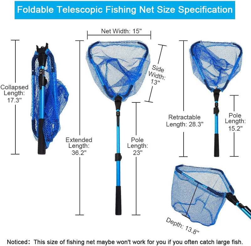 Folding Fishing Net for Freshwater Saltwater Landing Net for Collapsible Kayak