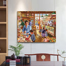 Hand Painted on Canvas DIY Dessert Market Oil Paint By Numbers Drawing Kit Craft