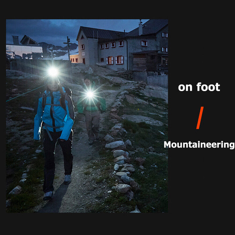 LED Headlamp Fishing Headlight Motion Sensor Camping Light (Reddish Black) Newly