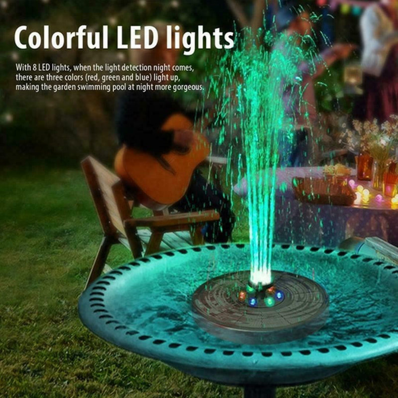 Solar Fountain Powered Bird Bath Floating Water Pump 2022 Pond Home Garden R0F5