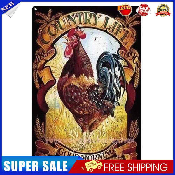 Retro Rooster Letters Metal Plate Painting for Pub Tin Plaque Wall Sign (2)