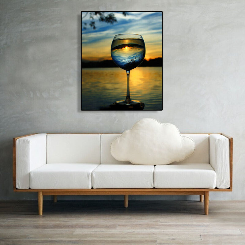 Painting By Numbers Kit DIY Glass Scenery Hand Painted Canvas Oil Art Picture