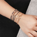 Fashion Bracelet Set Adjustable Bangle Hollow Star Moon Crystal Beads Stones