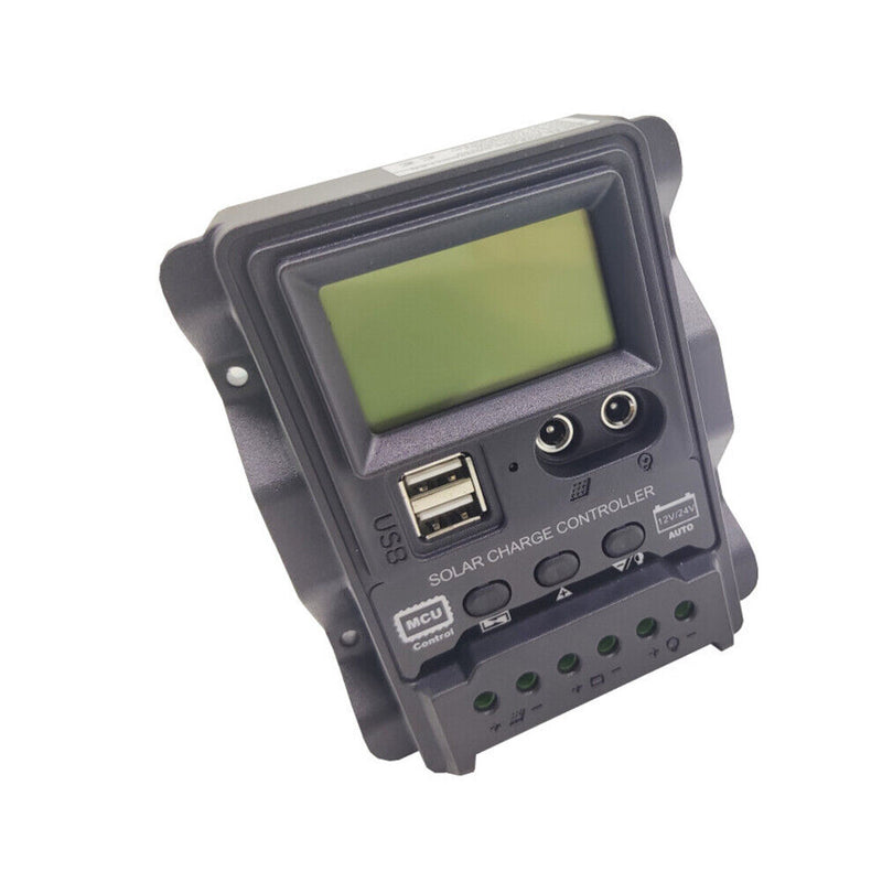 12V/24V Current Display Dual DC Solar Power Panel Charger Regulator Controller