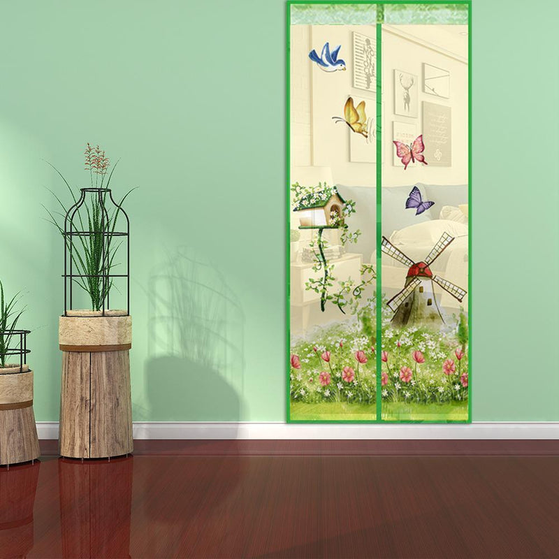 Magnetic Curtains Door Screen Anti-Mosquito Curtain Mosquito Net(Green)