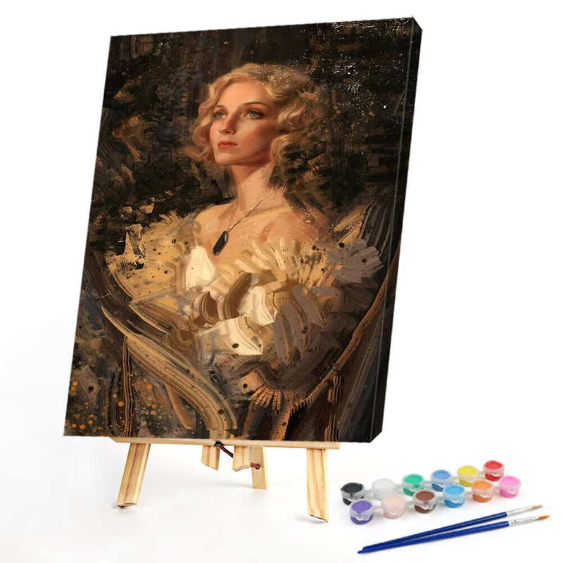 Oil Paint By Numbers Picture DIY Drawing Painting Beauty Lady Drawing Canvas