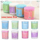 Tool Double Heads Cotton Swabs Bamboo Wood Nose Ears Cleaning Buds Sticks