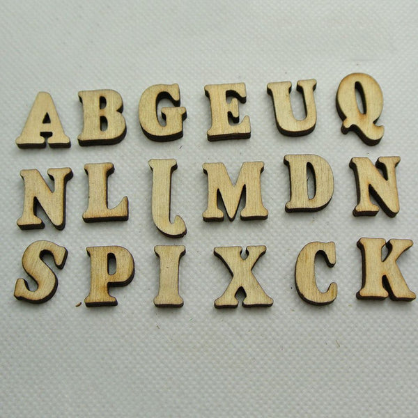 DIY Decoration Tile Alphabet Unfinished Wooden Letters Wood Sign Cutting Discs