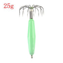 12-Claw Plastic Luminous Squid Hooks Glow in Dark Octopus Cuttlefish Fishing Jig